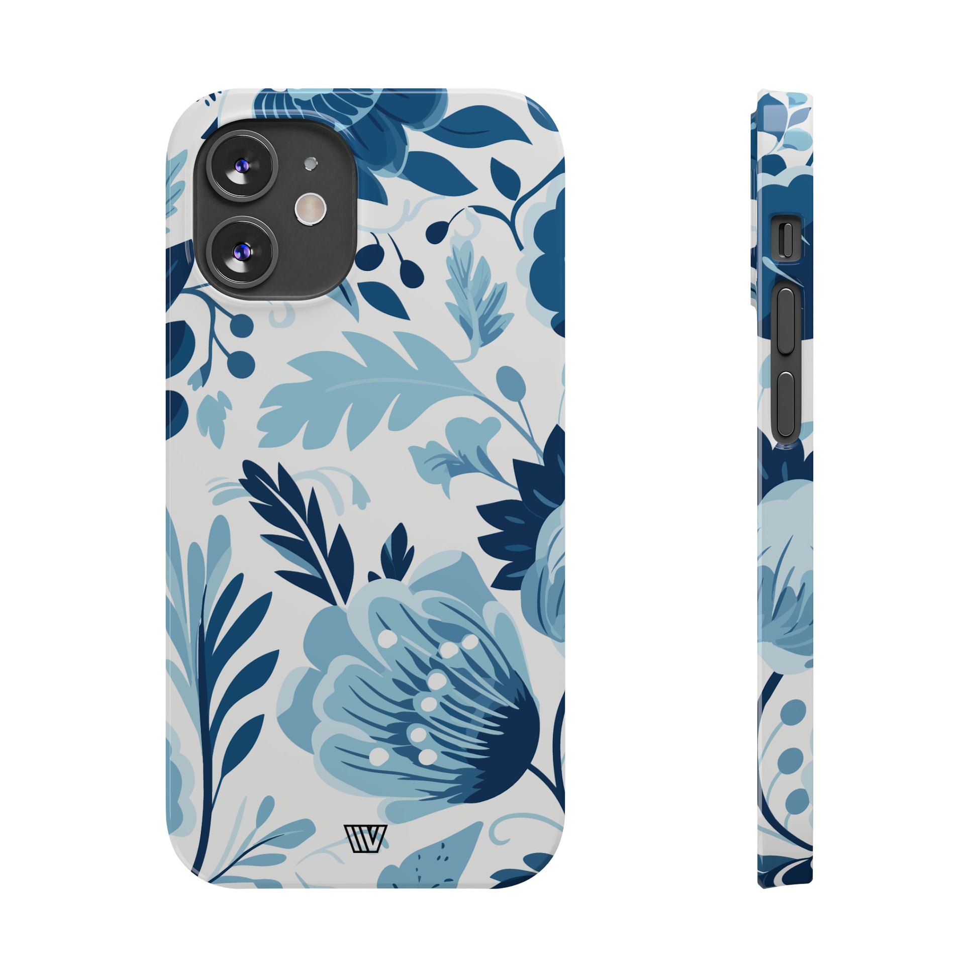 BLUE WHITE FLOWERS | Slim iPhone Case - Trovvve