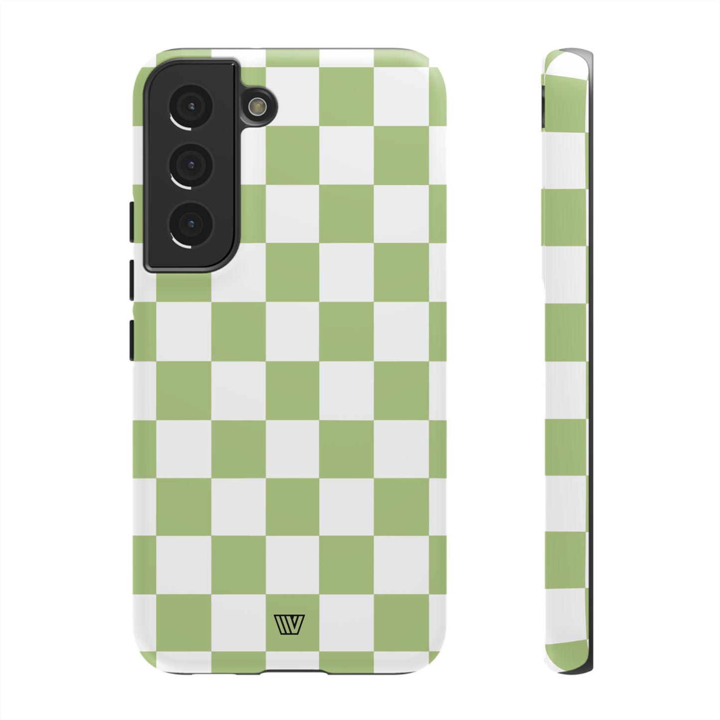 PALE OLIVE WHITE CHECKERBOARD | Tough Phone Case - Trovvve