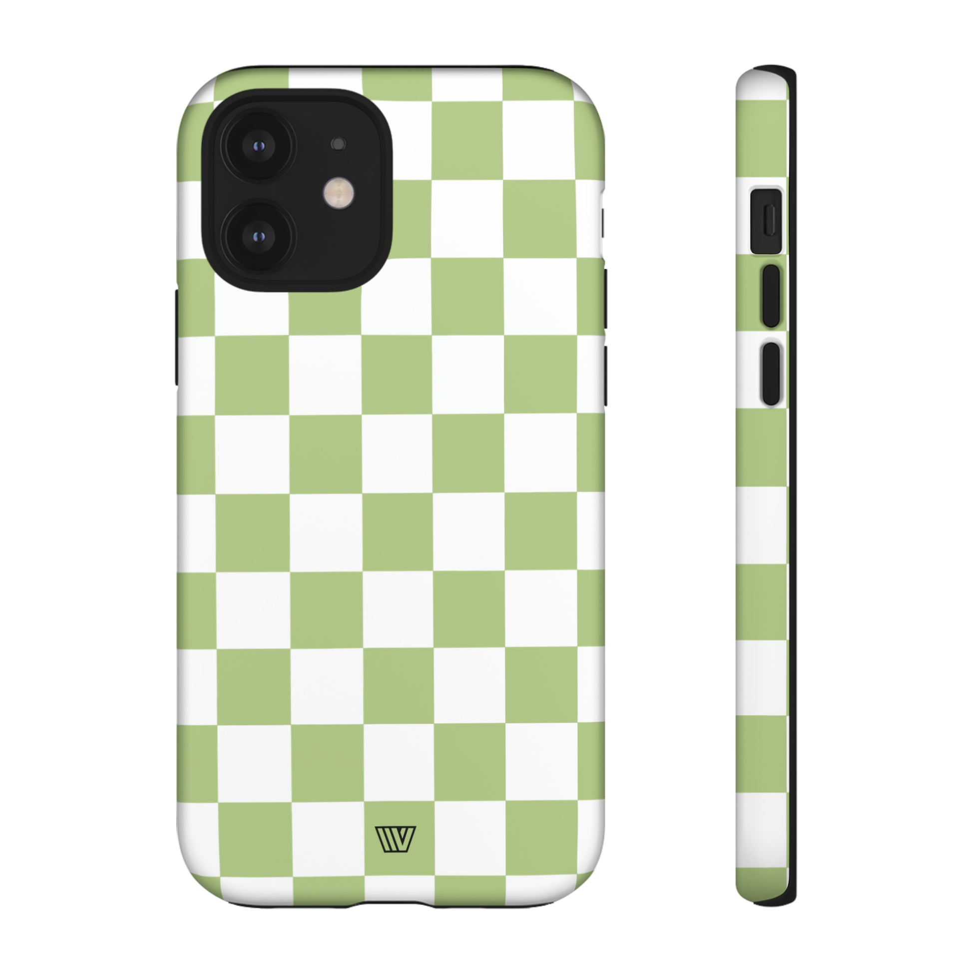 PALE OLIVE WHITE CHECKERBOARD | Tough Phone Case - Trovvve