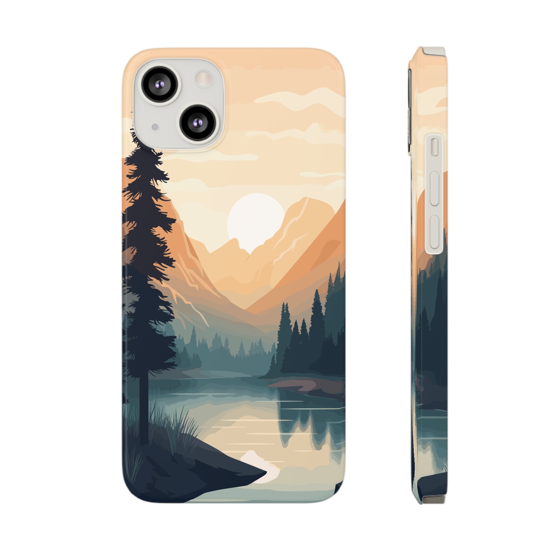 MOUNTAIN RIVER SUNSET | Slim iPhone Case - Trovvve