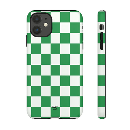 GREEN WHITE CHECKERBOARD | Tough Phone Case - Trovvve