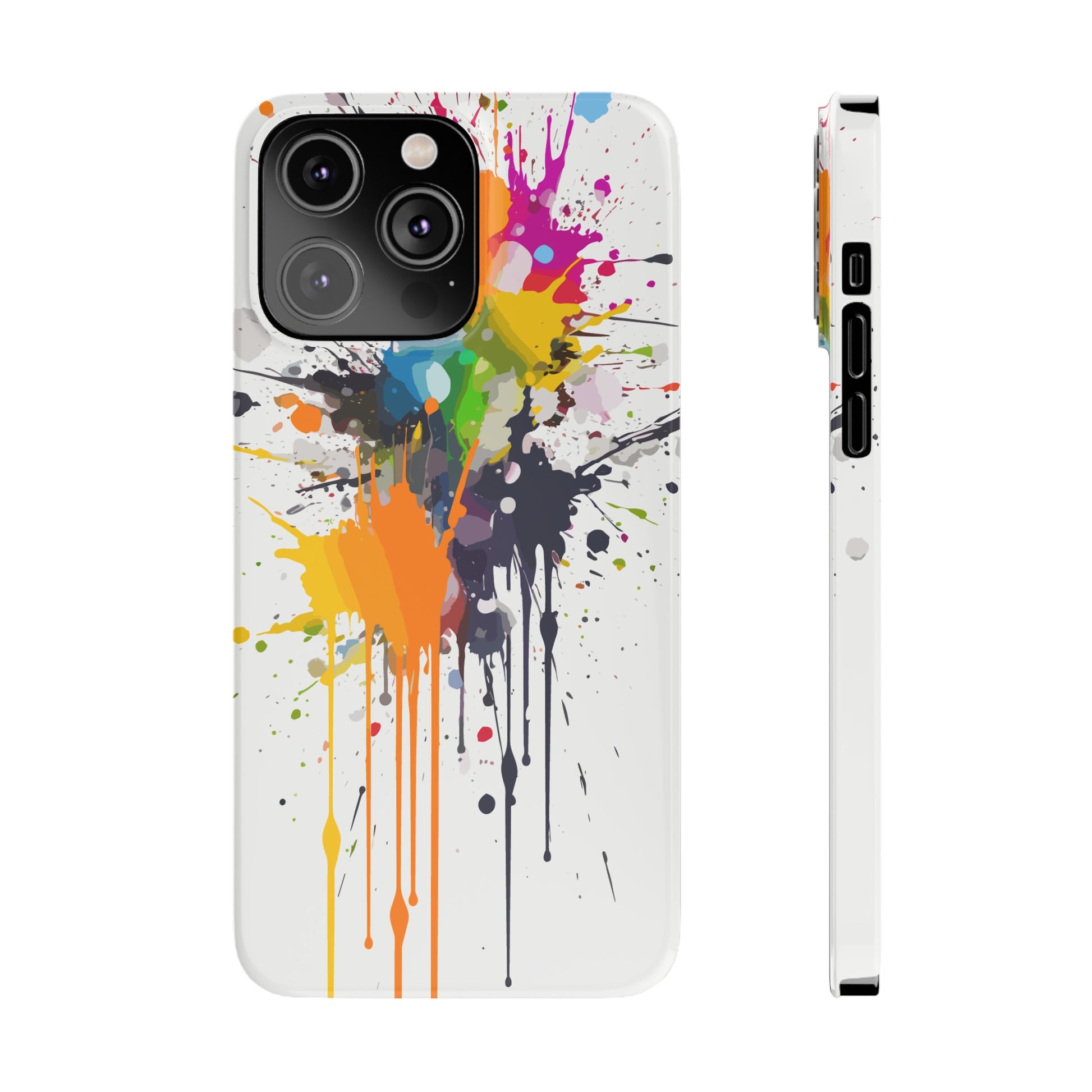 PAINT SPLATTER WHITE | Slim iPhone Case - Trovvve