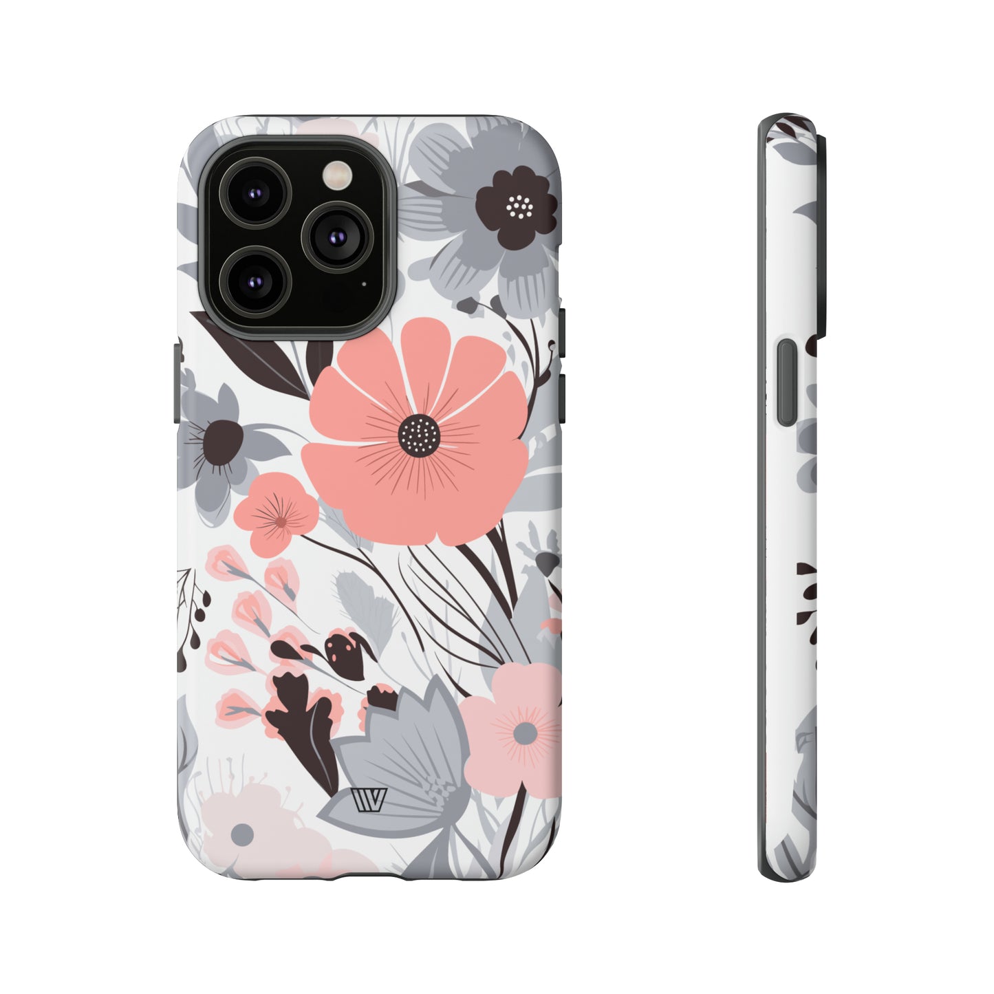 GRAY PASTEL FLOWERS | Tough Phone Case