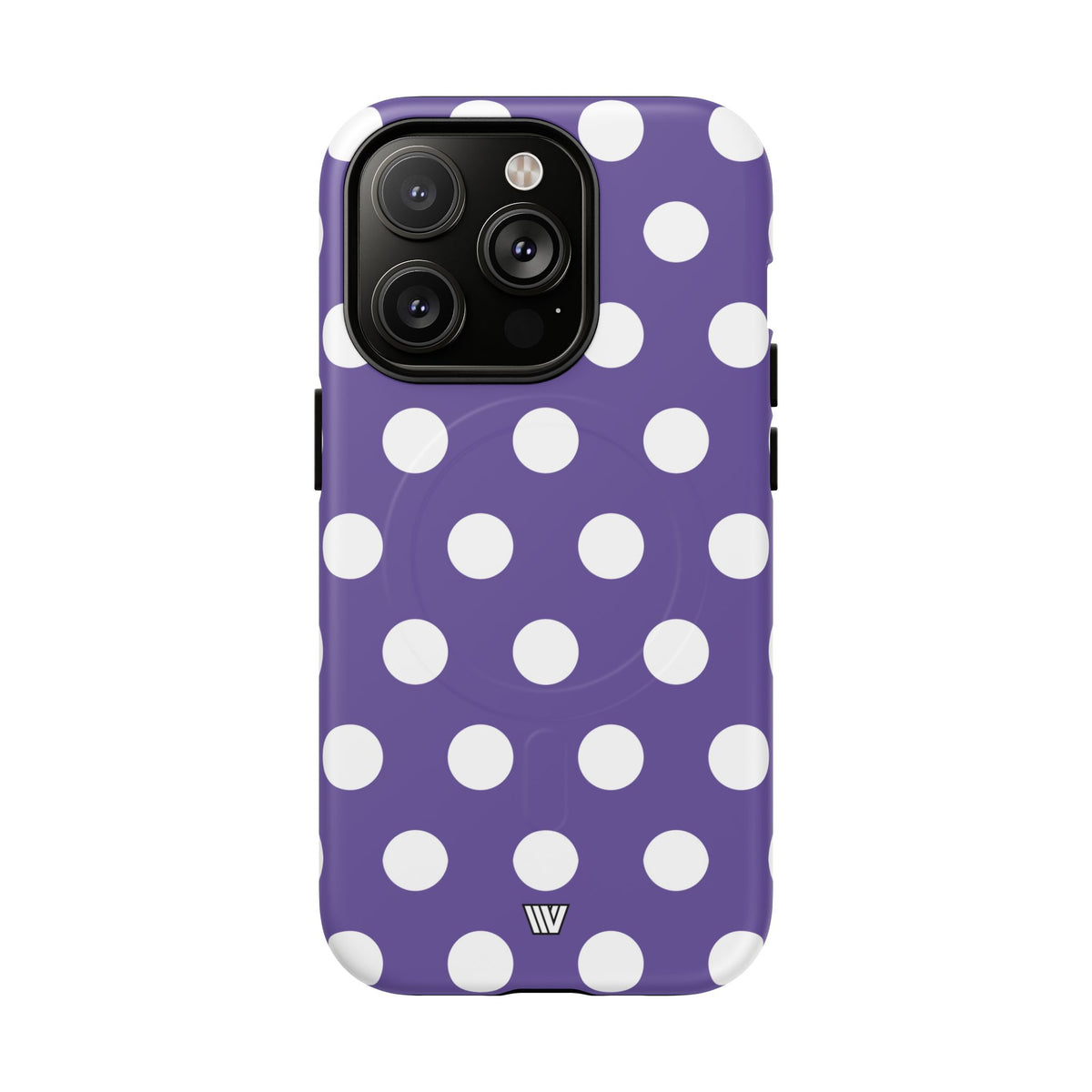 Purple Polka Dots MagSafe Tough iPhone Case – iPhone 14 Pro, Matte
