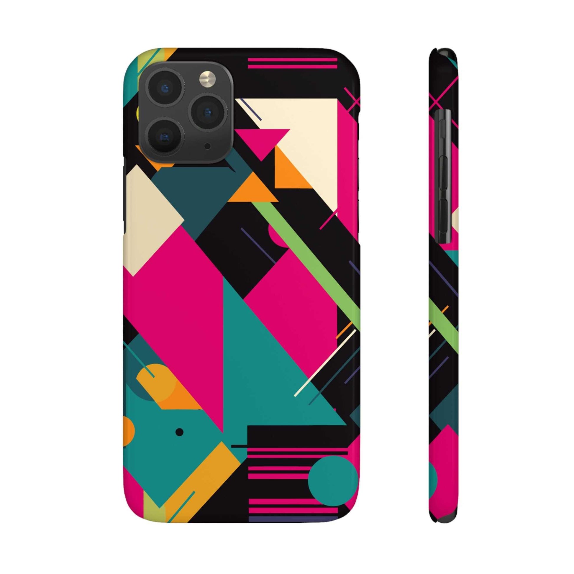 80s / 90s RETRO GEOMETRIC PATTERN | Slim iPhone Case - Trovvve