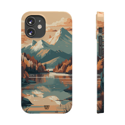 FALL MOUNTAIN RIVER LANDSCAPE | Slim iPhone Case - Trovvve