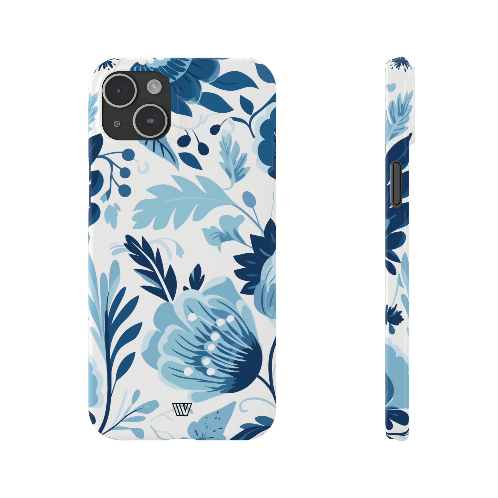 BLUE WHITE FLOWERS | Slim iPhone Case - Trovvve