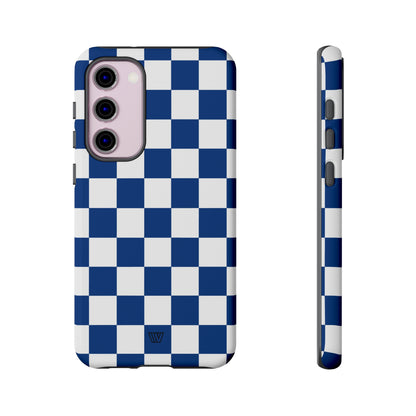 BLUE WHITE CHECKERBOARD | Tough Phone Case - Trovvve