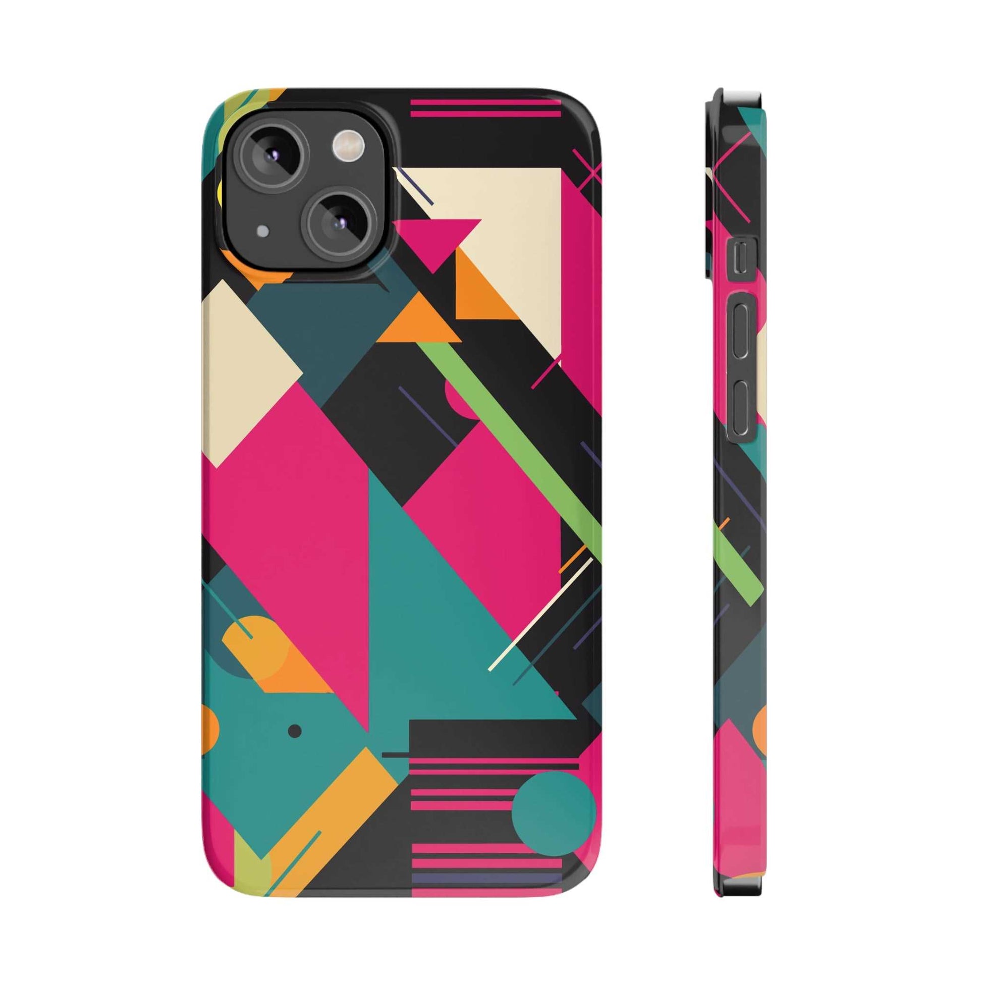 80s / 90s RETRO GEOMETRIC PATTERN | Slim iPhone Case - Trovvve