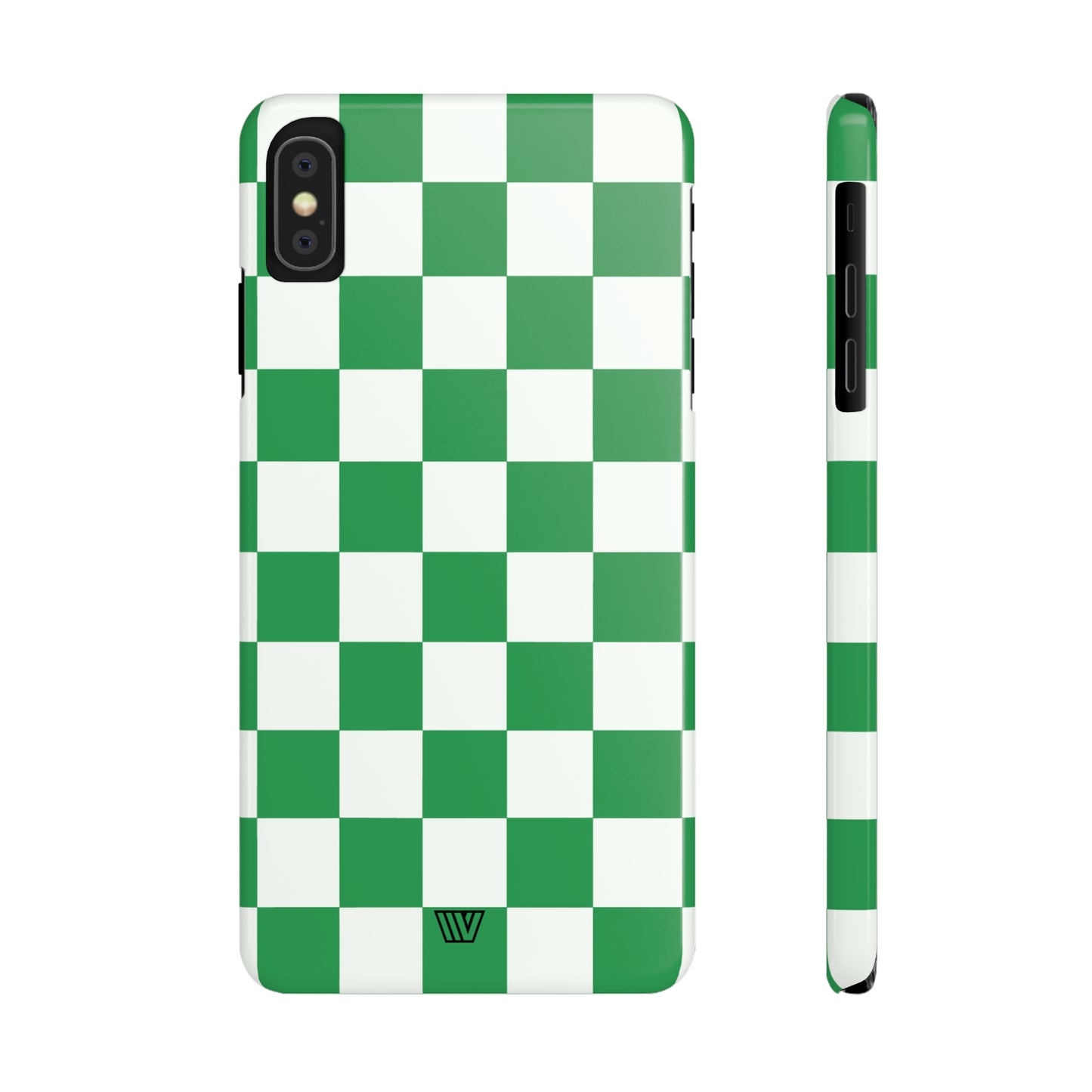 GREEN WHITE CHECKERBOARD | Slim iPhone Case - Trovvve