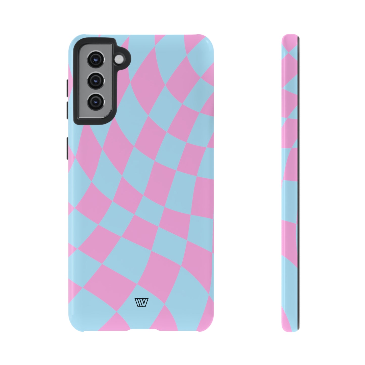 BLUE PINK CURVY CHECKERBOARD | Tough Phone Case - Trovvve