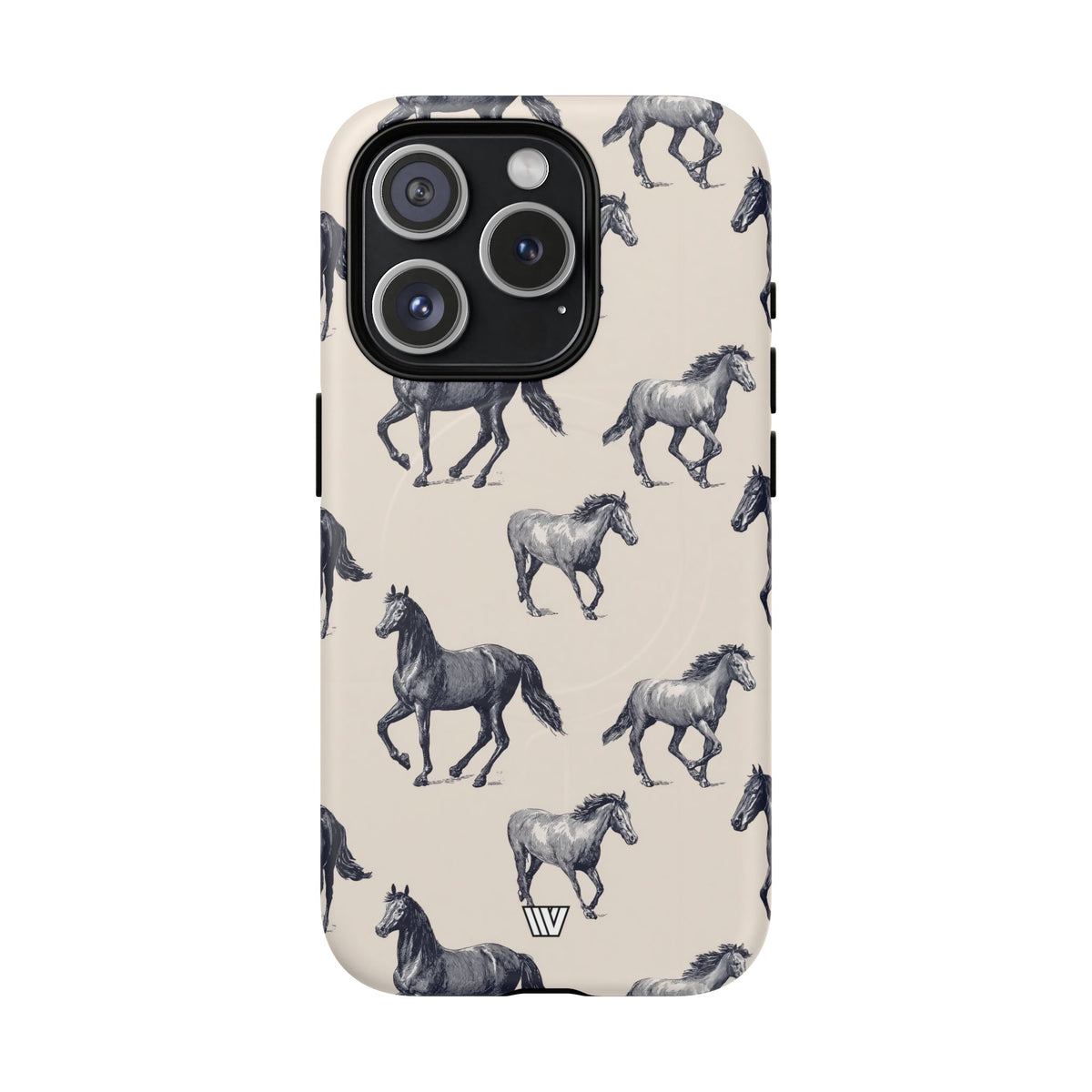 Horse Sketches MagSafe Tough iPhone Case – iPhone 15 Pro, Matte