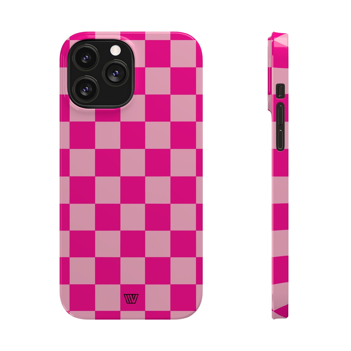 HOT PINK CHECKERBOARD | Slim iPhone Case