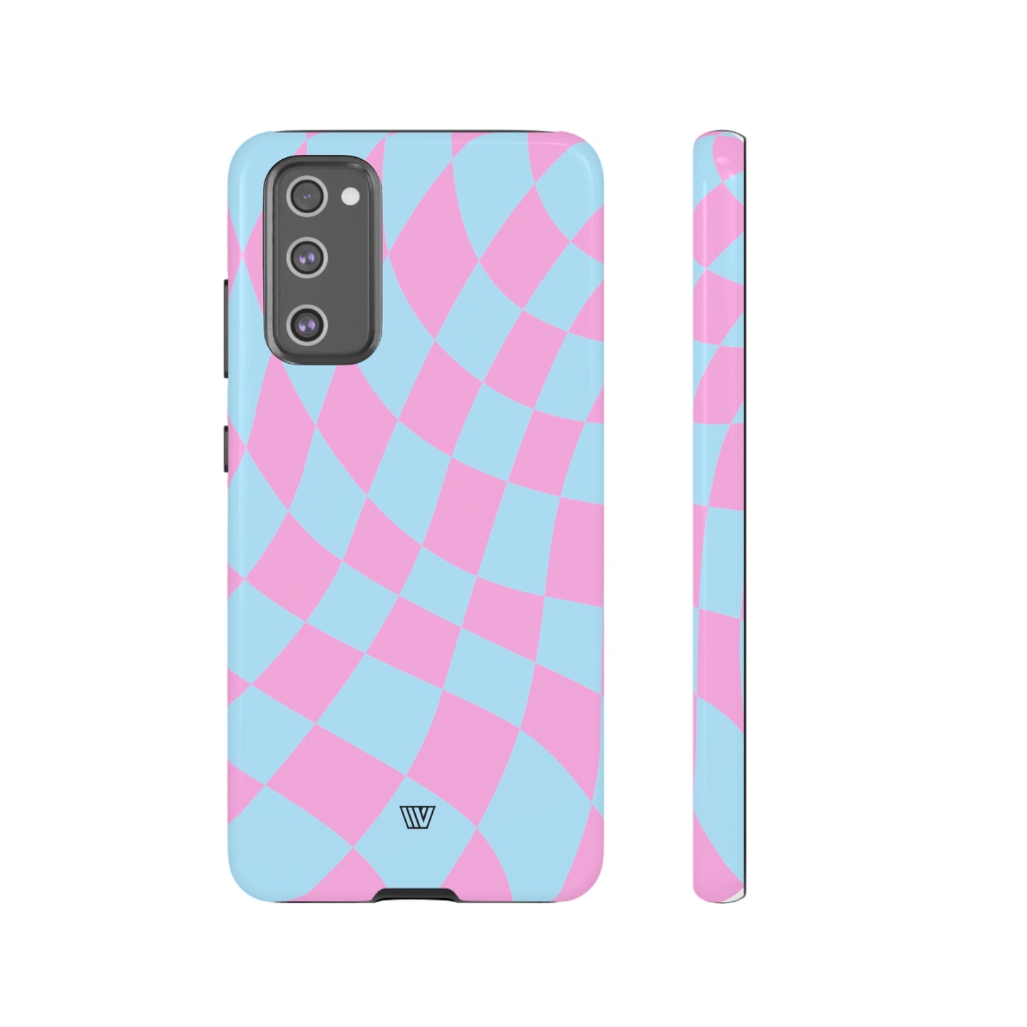 BLUE PINK CURVY CHECKERBOARD | Tough Phone Case - Trovvve