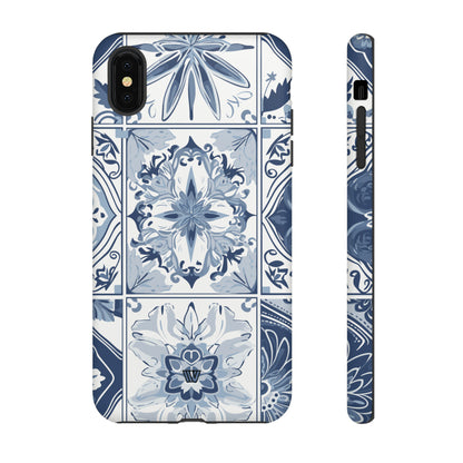 BLUE WHITE TILE | Tough Phone Case - Trovvve