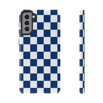 BLUE WHITE CHECKERBOARD | Tough Phone Case - Trovvve