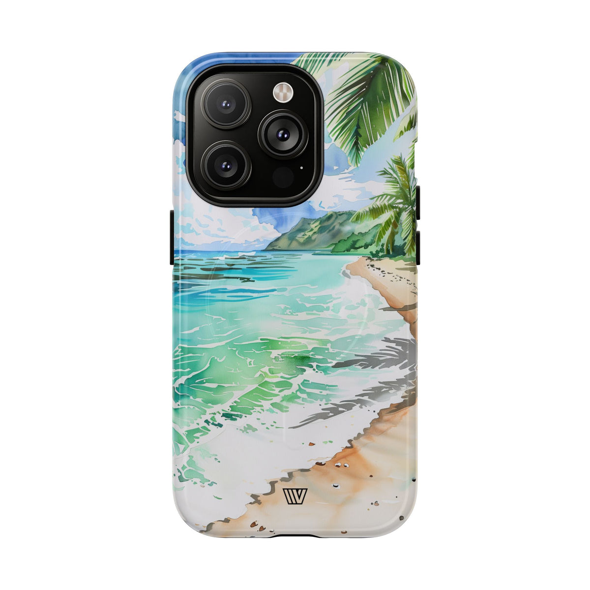 Watercolor Beach MagSafe Tough iPhone Case – iPhone 14 Pro, Glossy