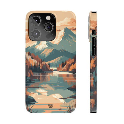 FALL MOUNTAIN RIVER LANDSCAPE | Slim iPhone Case - Trovvve