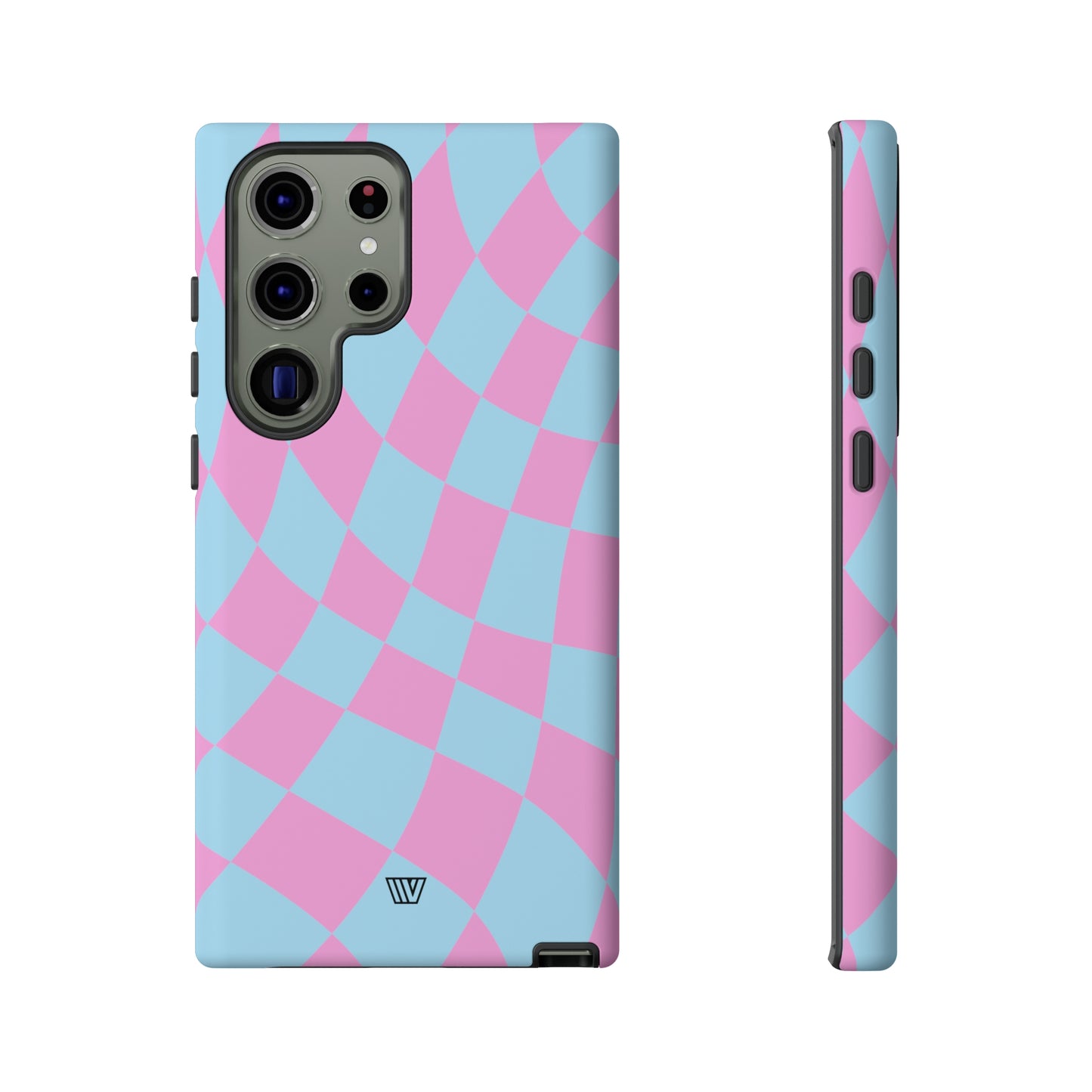 BLUE PINK CURVY CHECKERBOARD | Tough Phone Case - Trovvve