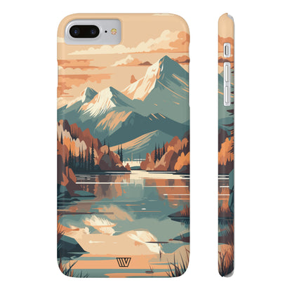 FALL MOUNTAIN RIVER LANDSCAPE | Slim iPhone Case - Trovvve