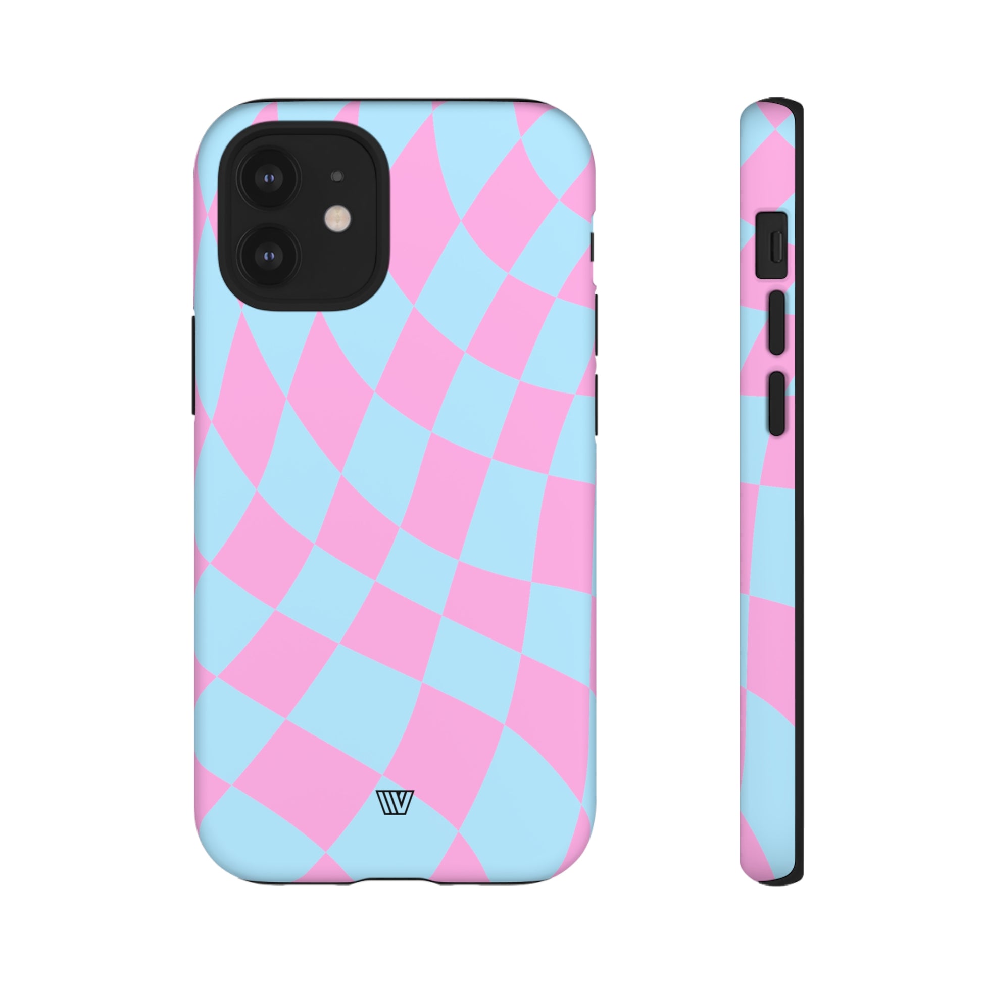 BLUE PINK CURVY CHECKERBOARD | Tough Phone Case - Trovvve