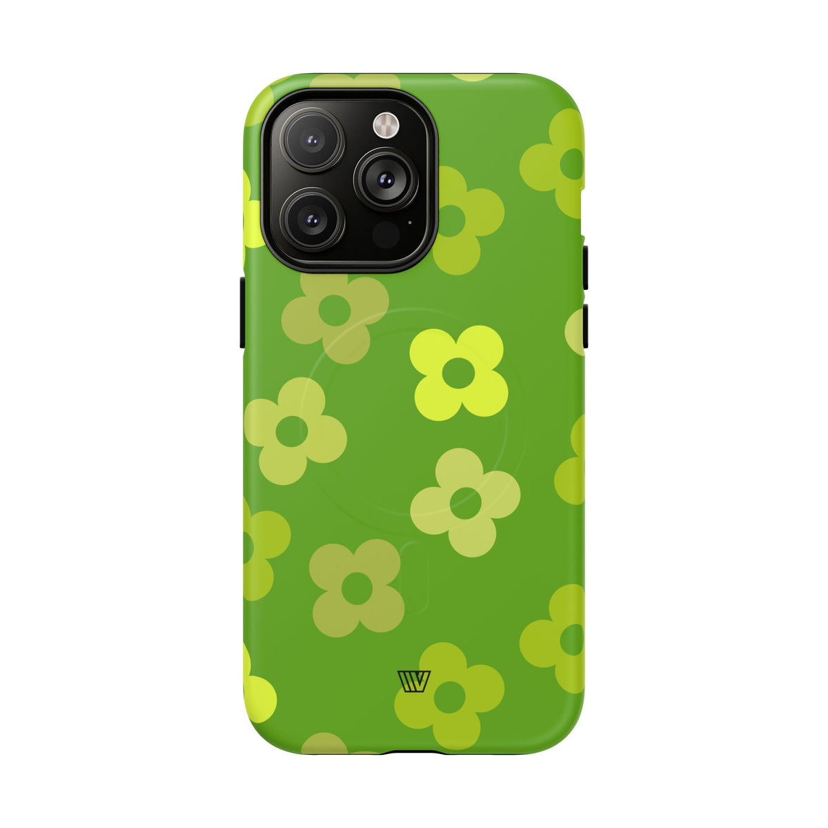 Green Retro Flowers MagSafe Tough iPhone Case – iPhone 14 Pro Max, Matte