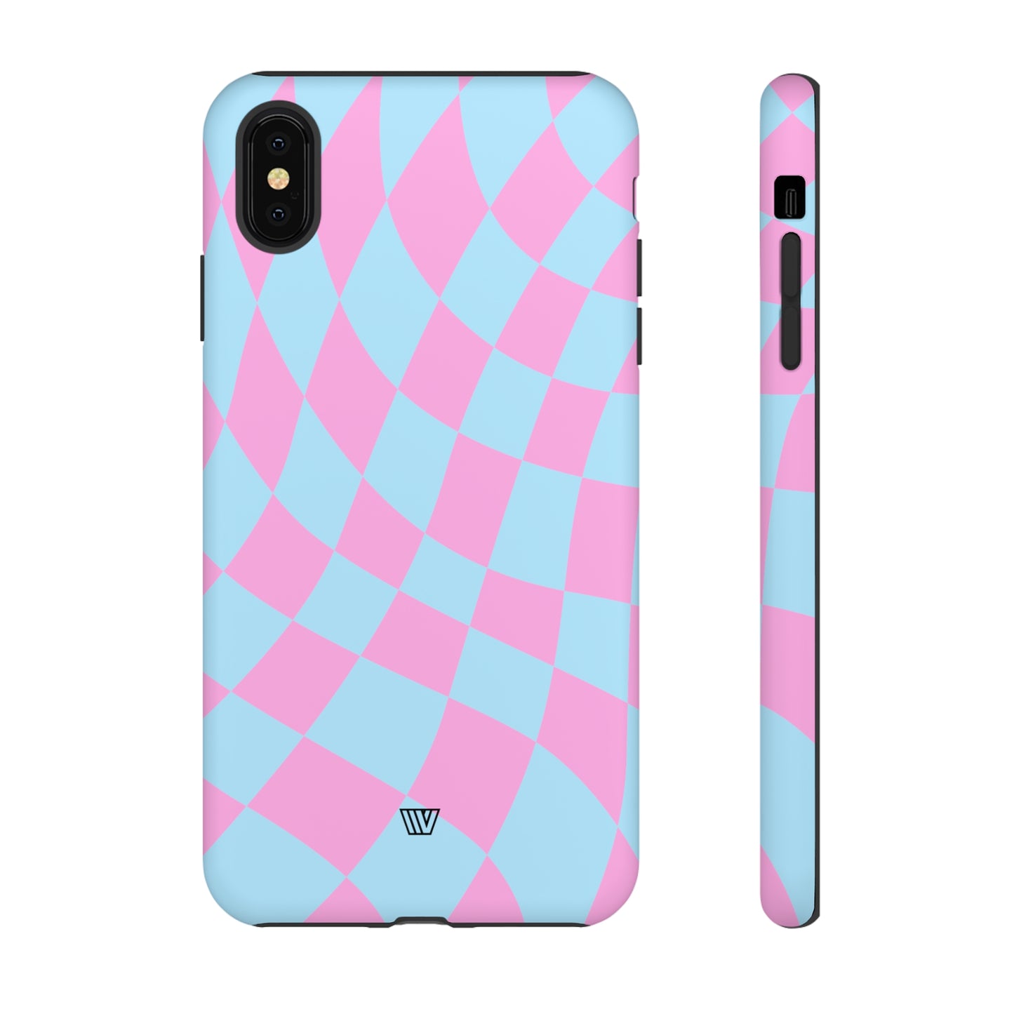 BLUE PINK CURVY CHECKERBOARD | Tough Phone Case - Trovvve