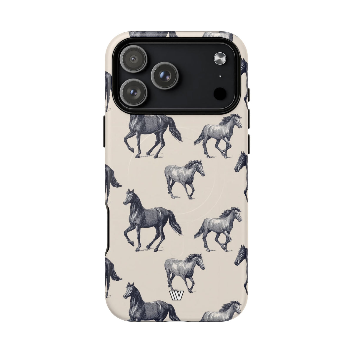 Horse Sketches MagSafe Tough iPhone Case – iPhone 17 Pro Max, Matte
