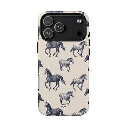 Horse Sketches MagSafe Tough iPhone Case – iPhone 17 Pro Max, Matte
