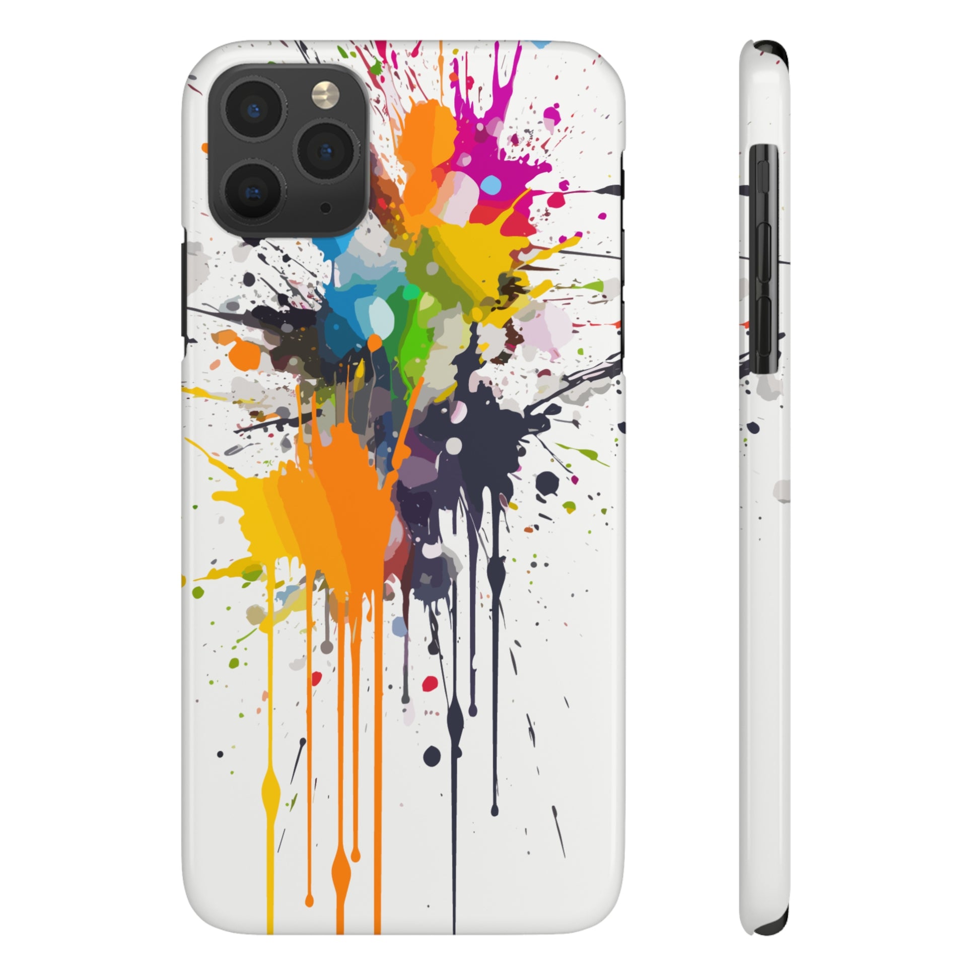 PAINT SPLATTER WHITE | Slim iPhone Case - Trovvve