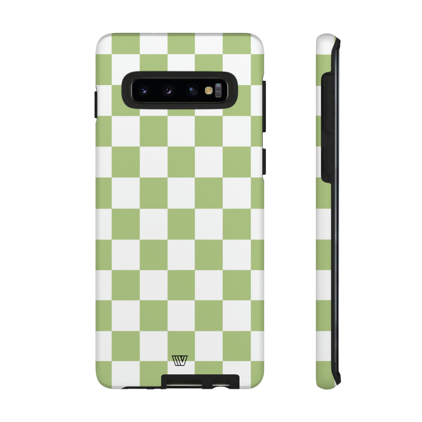 PALE OLIVE WHITE CHECKERBOARD | Tough Phone Case - Trovvve