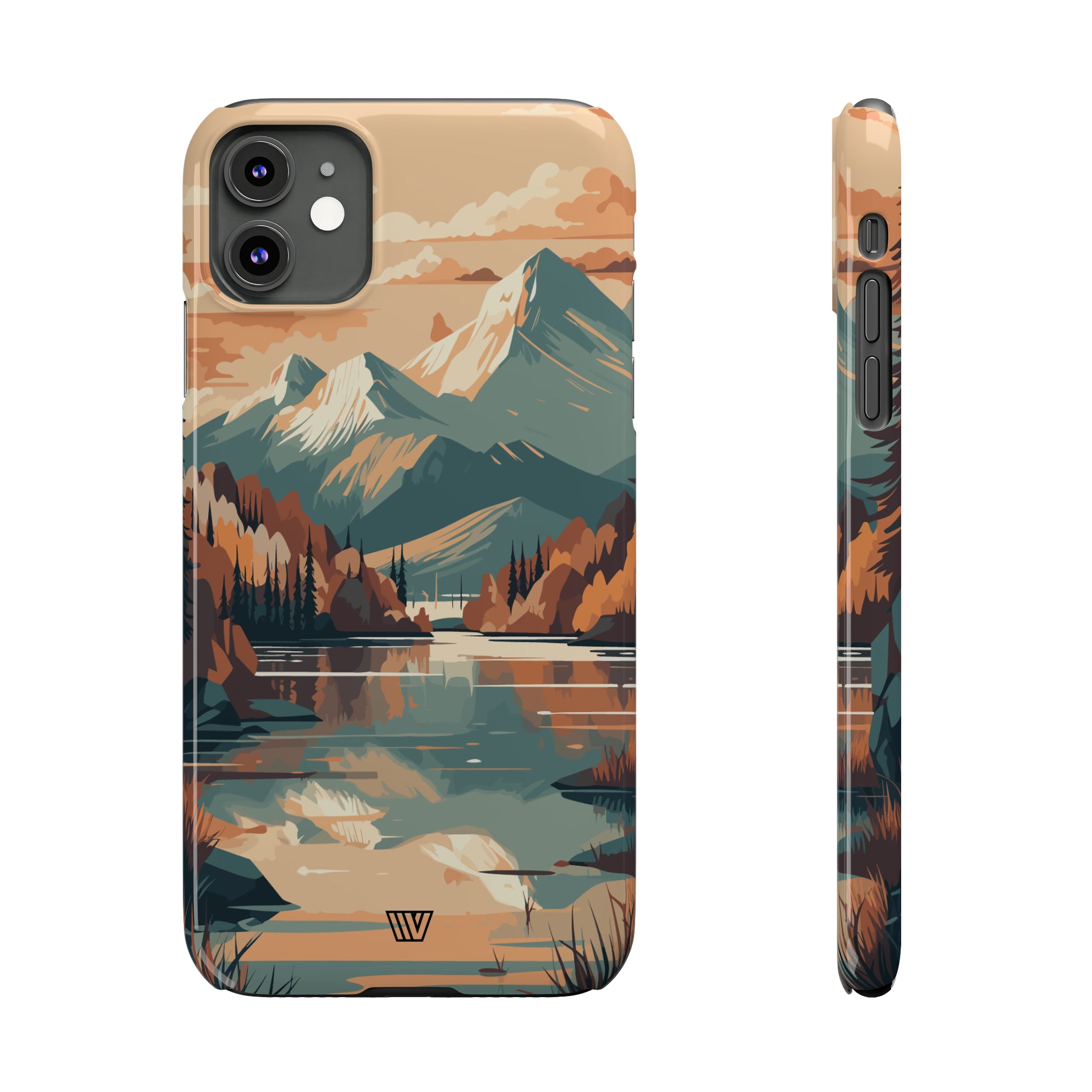 FALL MOUNTAIN RIVER LANDSCAPE | Slim iPhone Case - Trovvve