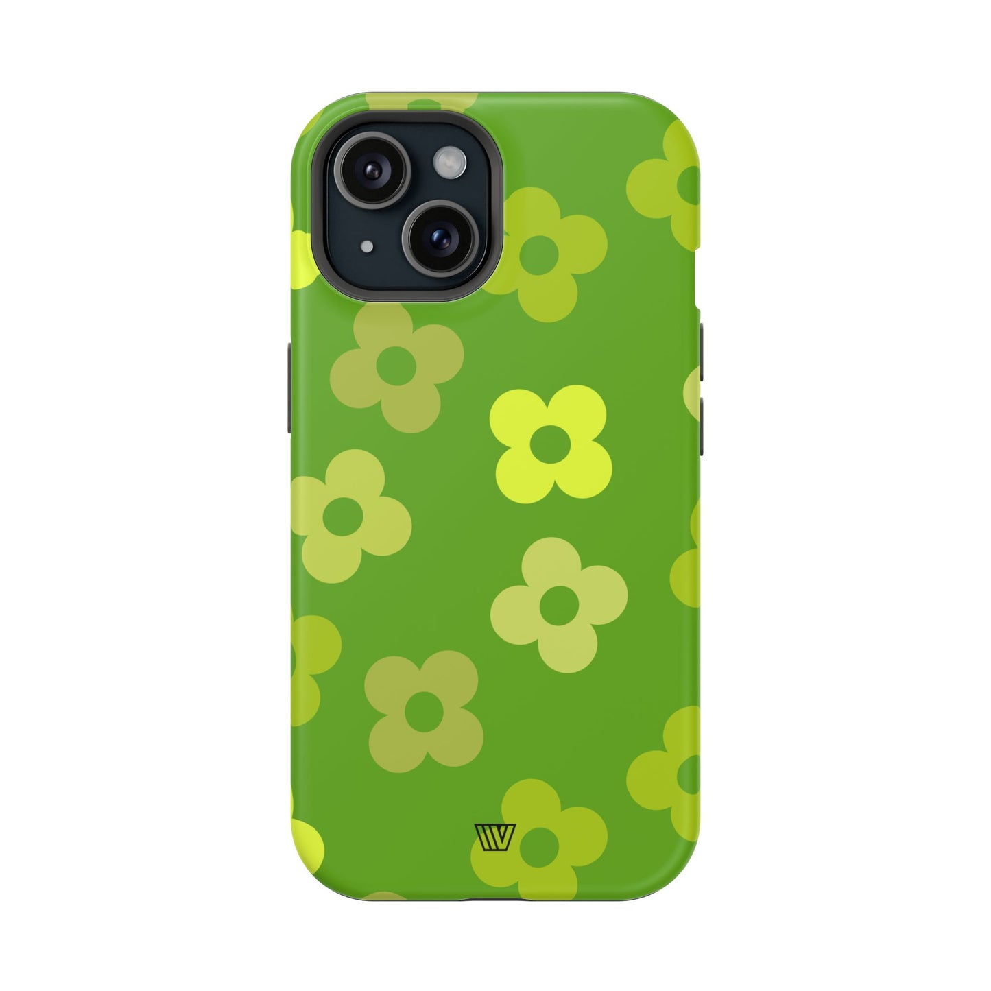 GREEN RETRO FLOWERS | MagSafe Tough iPhone Case