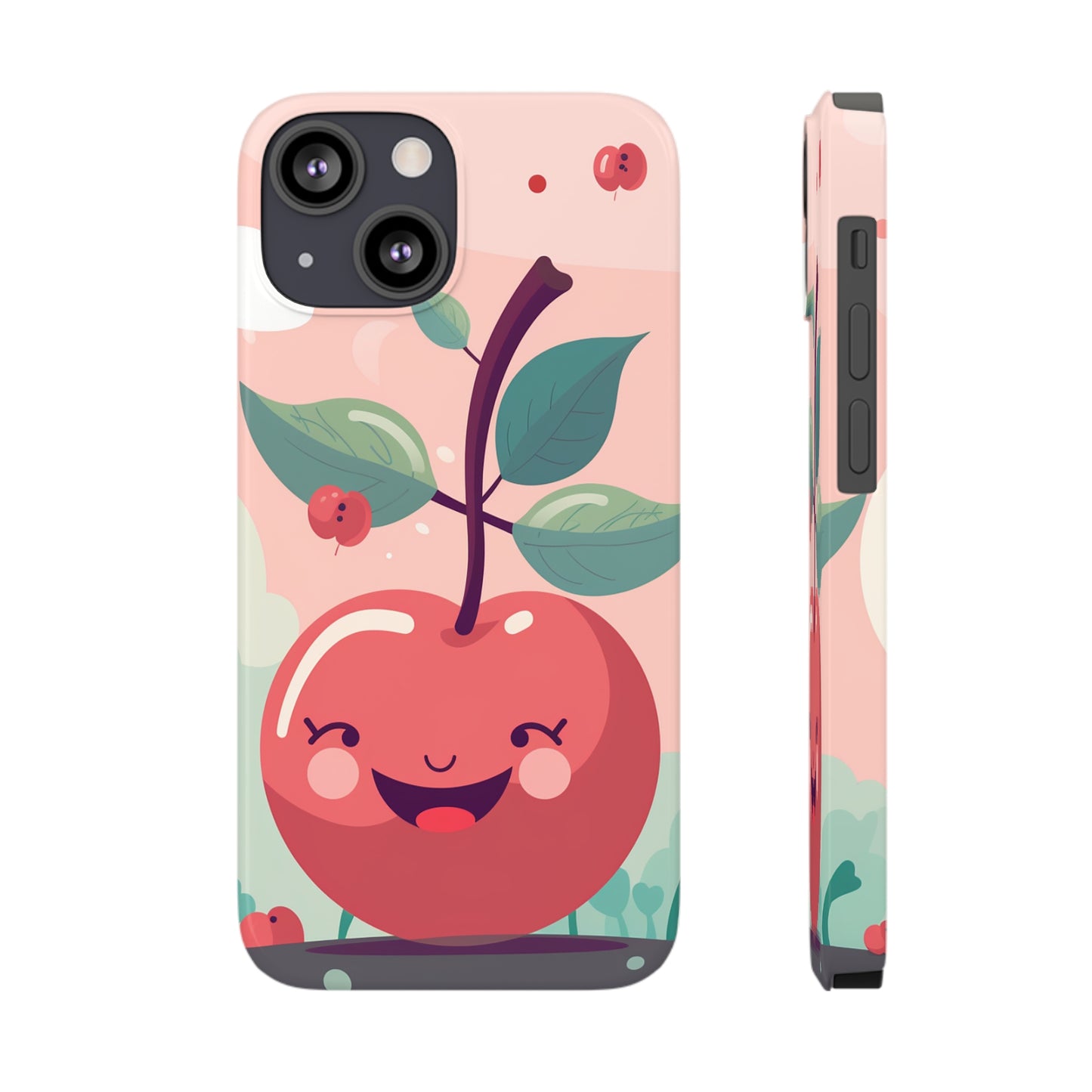 CHERRY FRUIT FACE | Slim iPhone Case - Trovvve