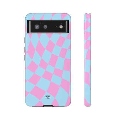 BLUE PINK CURVY CHECKERBOARD | Tough Phone Case - Trovvve