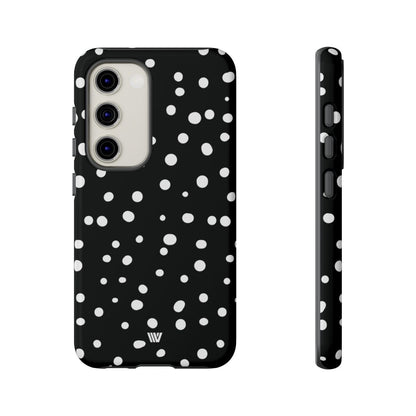 Black and White Dots Tough Phone Case – Samsung Galaxy S23, Glossy