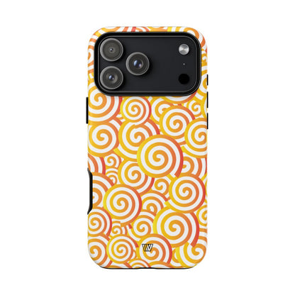 Abstract Spiral Orange Tough Phone Case – iPhone 18 Pro Max, Matte