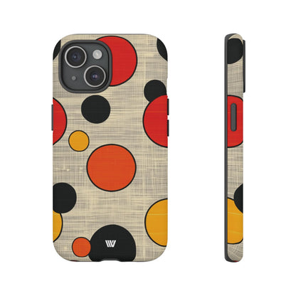 Mid-Century Dots Tough Phone Case – iPhone 15, Matte