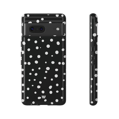Black and White Dots Tough Phone Case – Google Pixel 7, Glossy