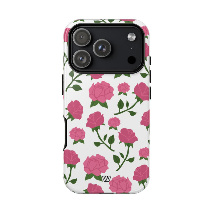 Pink Roses Tough Phone Case – iPhone 18 Pro, Glossy
