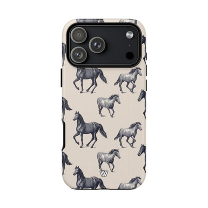 Horse Sketches Tough Phone Case – iPhone 17 Pro Max, Matte