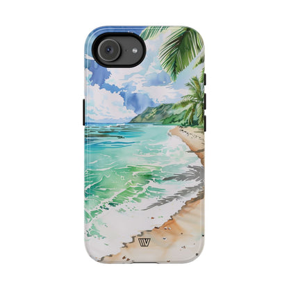 Watercolor Beach Tough Phone Case – iPhone 16e, Glossy