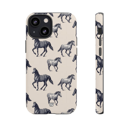 Horse Sketches Tough Phone Case – iPhone 13 Mini, Matte