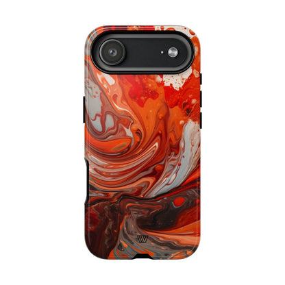 White Fire Paint Swirl Tough Phone Case – iPhone 17 Air, Glossy