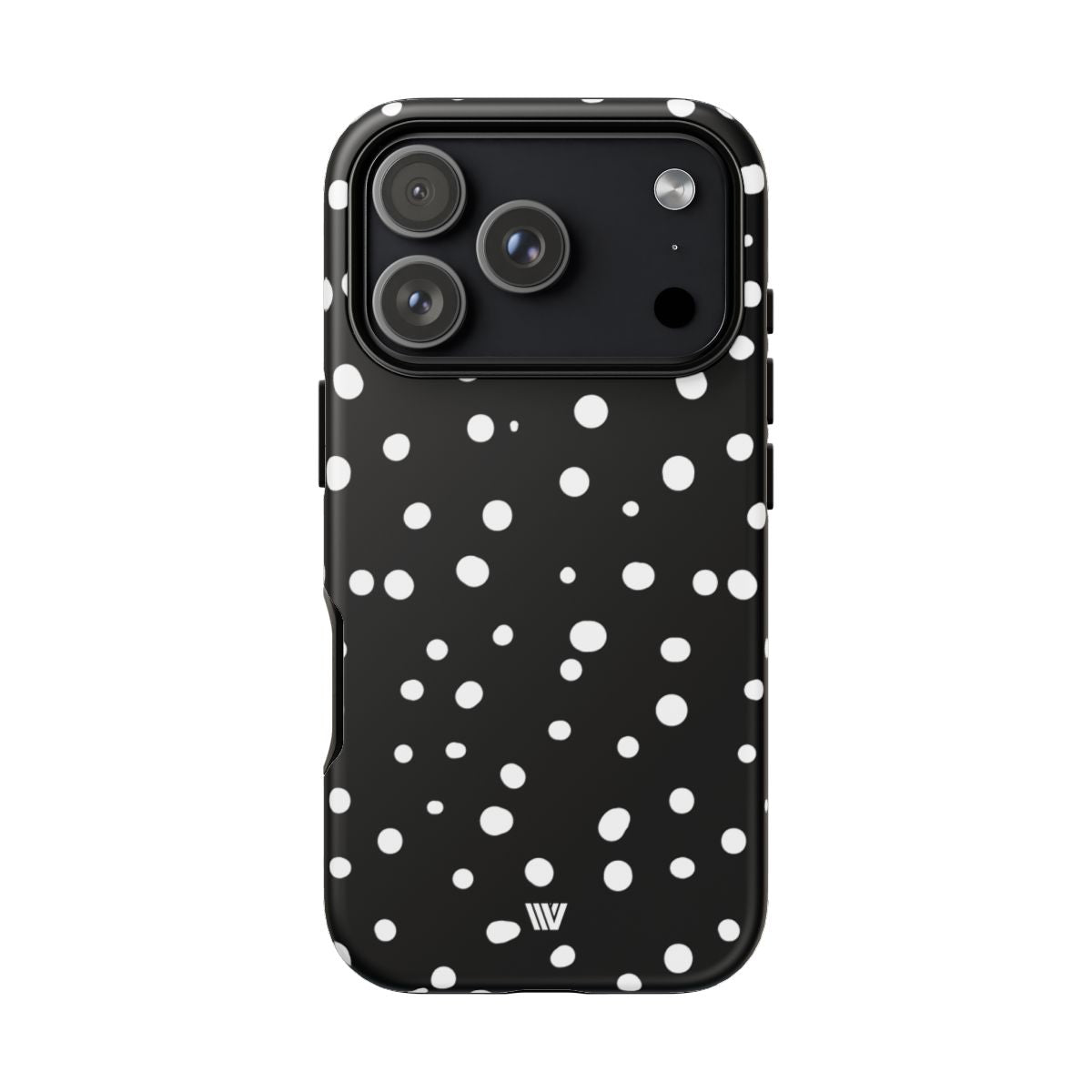 Black and White Dots Tough Phone Case – iPhone 17 Pro, Matte
