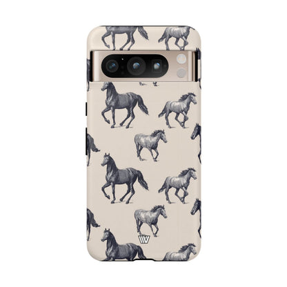 Horse Sketches Tough Phone Case – Google Pixel 8 Pro, Matte