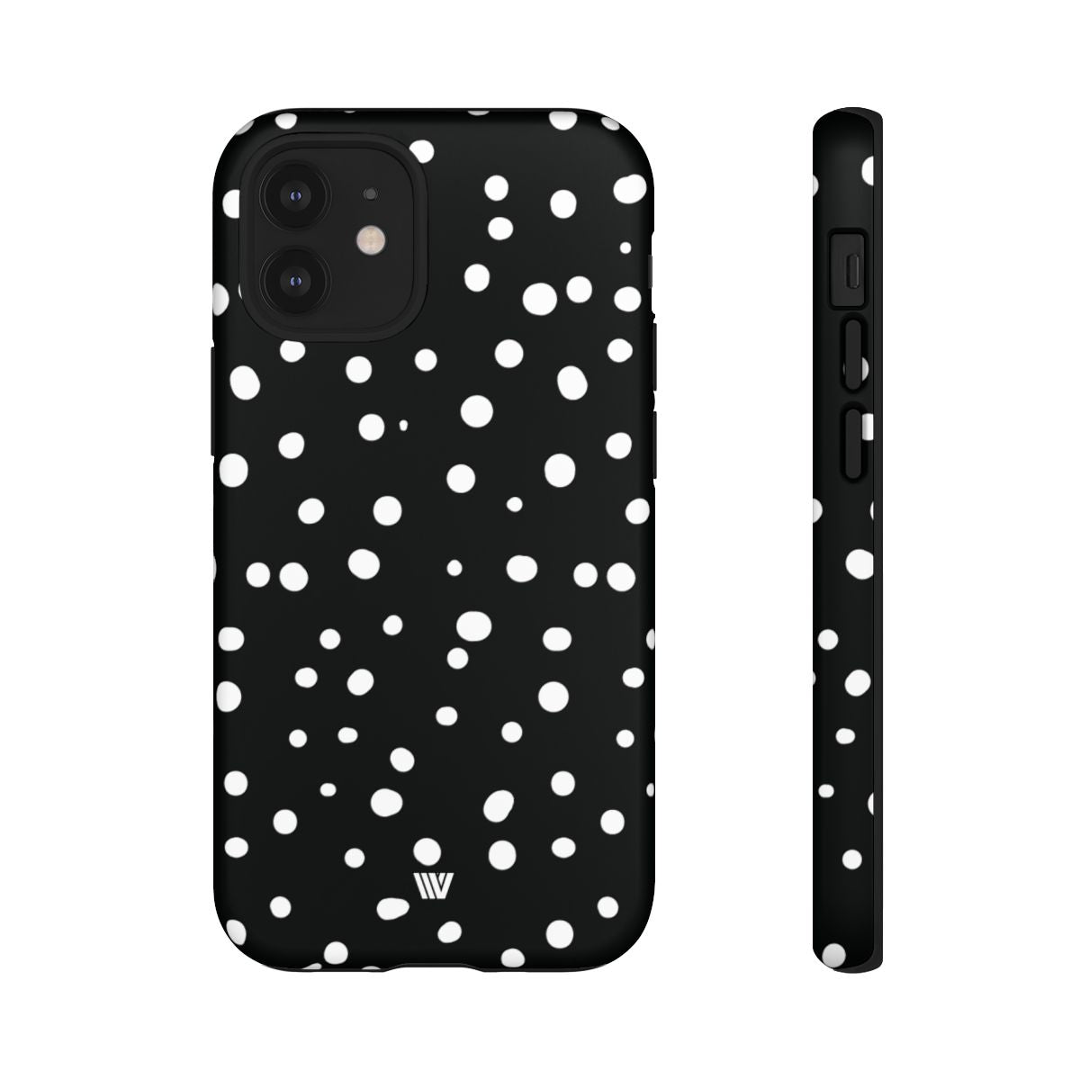 Black and White Dots Tough Phone Case – iPhone 12 Mini, Matte