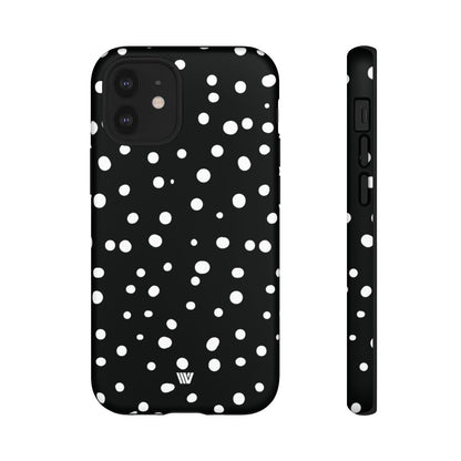Black and White Dots Tough Phone Case – iPhone 12 Mini, Matte