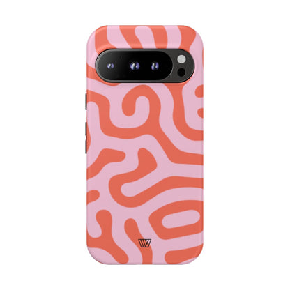 Coral Organic Lines Tough Phone Case – Google Pixel 9 Pro, Matte