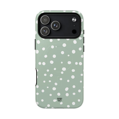 Pastel Green Dots MagSafe Tough iPhone Case – iPhone 18 Pro Max, Glossy